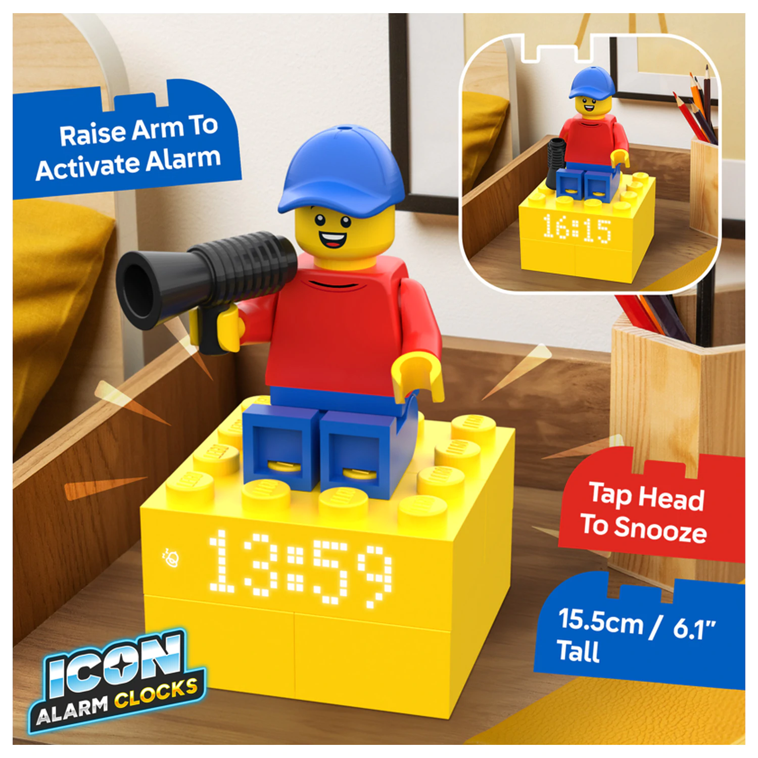 LEGO budilka 15 cm fotografija izdelka