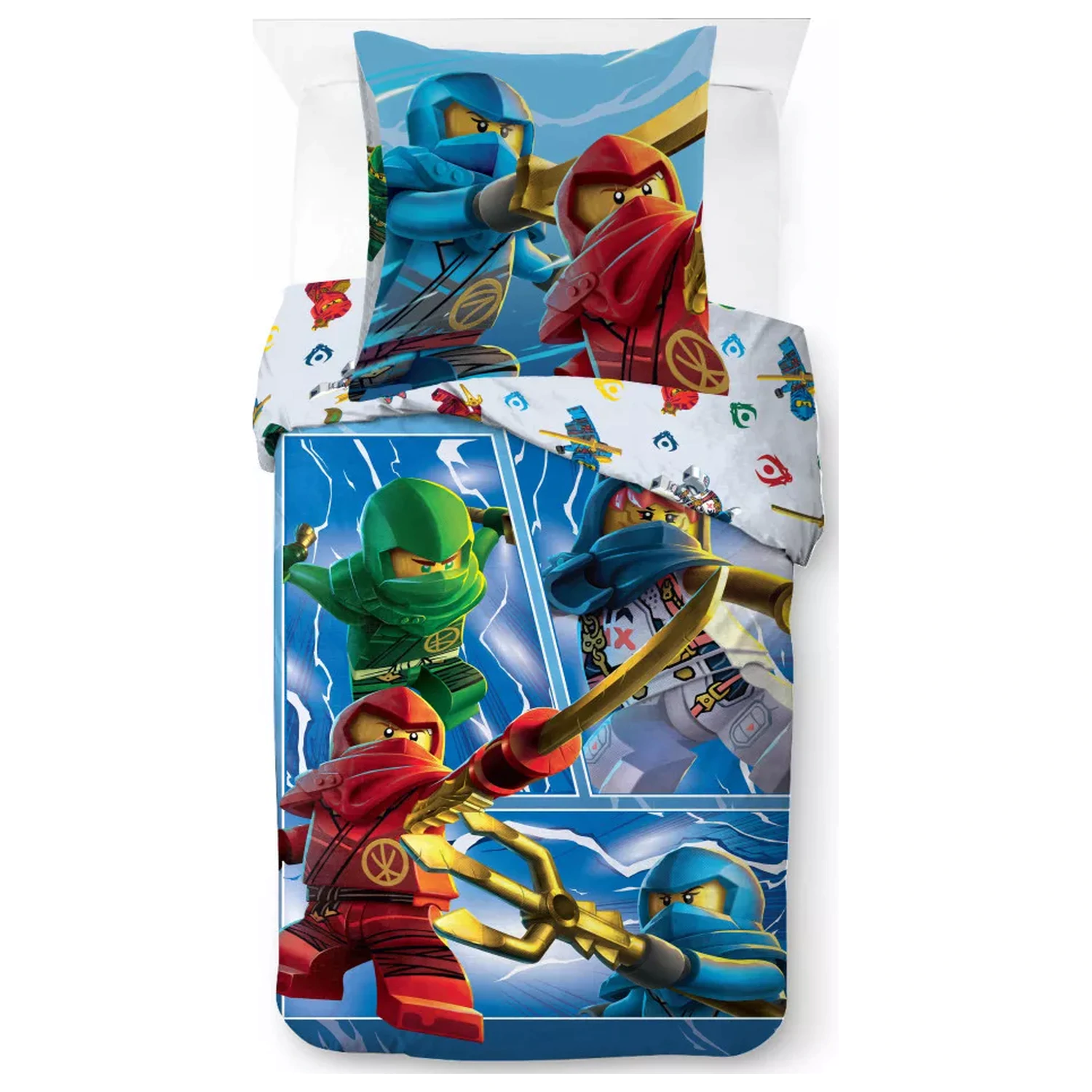 Lego Ninjago Warriors prevleka za odejo 140x200cm, 70x90cm fotografija izdelka