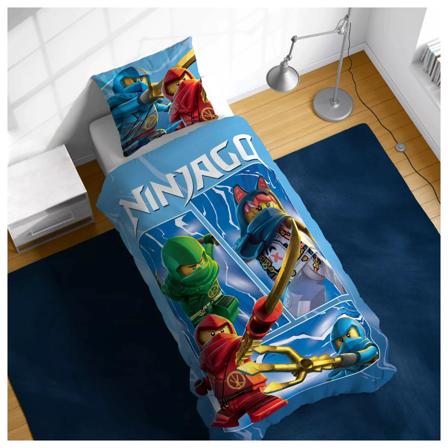 Lego Ninjago Warriors prevleka za odejo 140x200cm, 70x90cm fotografija izdelka