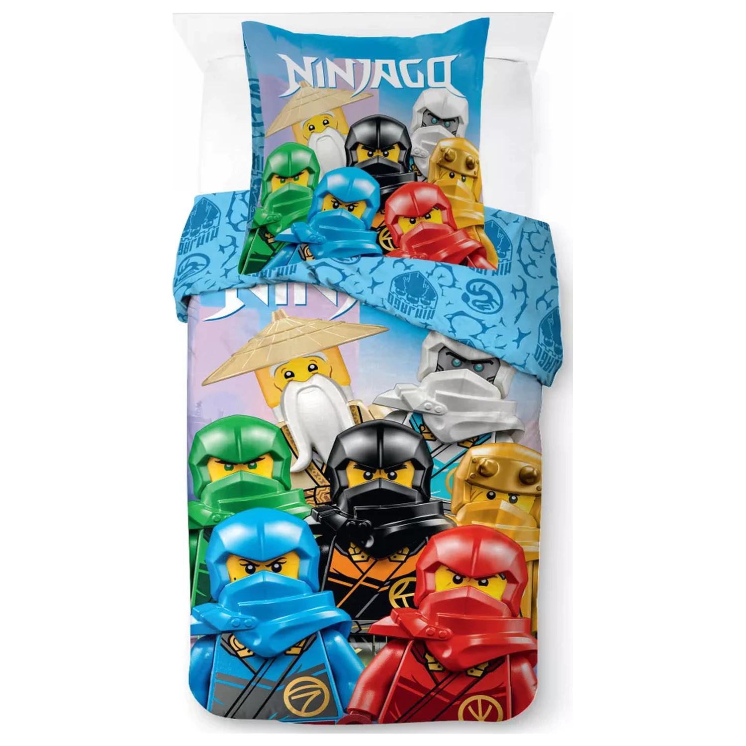 Lego Ninjago Skybound Village otroška in predšolska prevleka za odejo fotografija izdelka