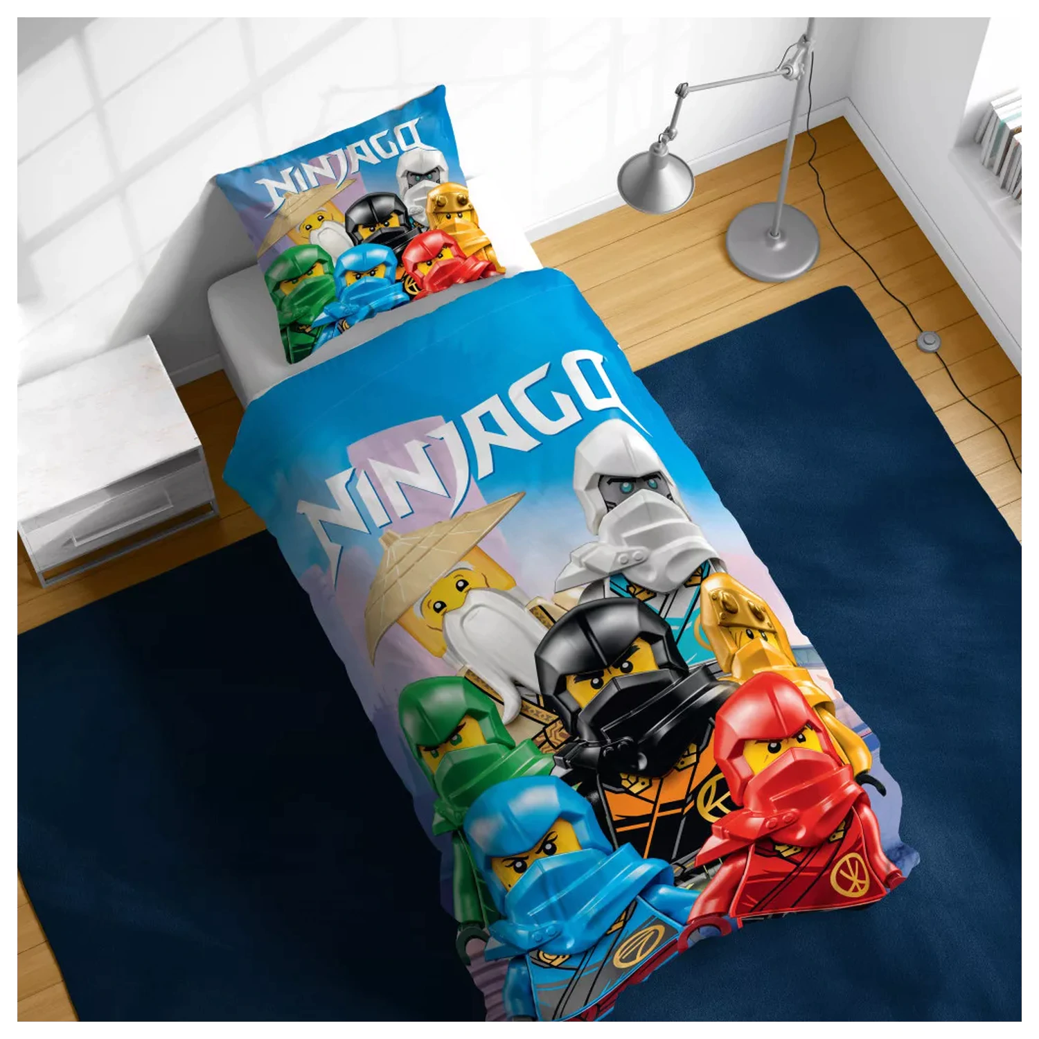 Lego Ninjago Skybound Village otroška in predšolska prevleka za odejo fotografija izdelka