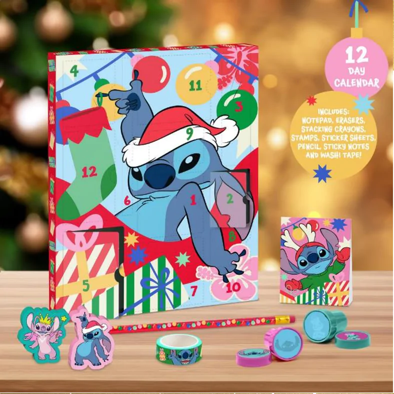 LILO & STITCH Pisalne potrebščine 12-dnevni adventni koledar [POŠKODOVANA EMBALAŽA] fotografija izdelka