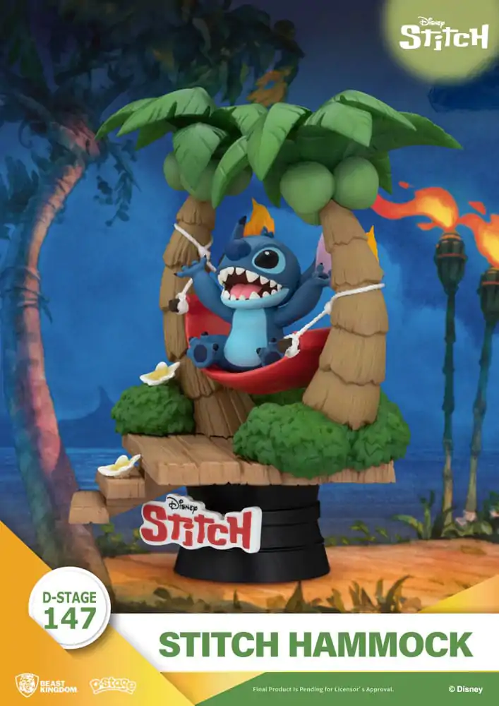 Lilo & Stitch D-Stage PVC Diorama Stitch viseča mreža 13 cm fotografija izdelka