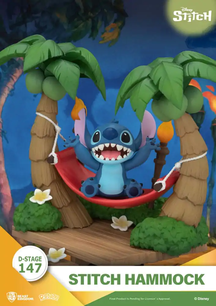 Lilo & Stitch D-Stage PVC Diorama Stitch viseča mreža 13 cm fotografija izdelka