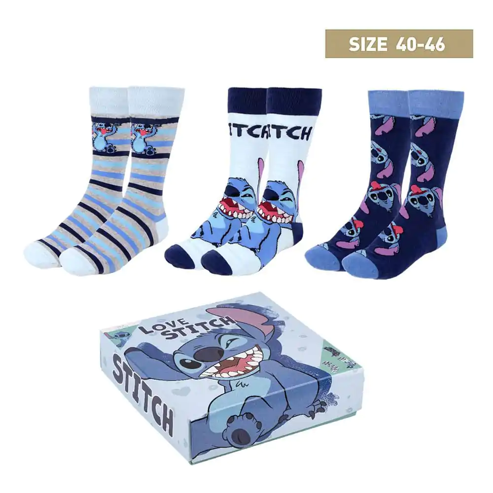 Lilo & Stitch Nogavice 3-Pack Love Stitch 40-46 fotografija izdelka