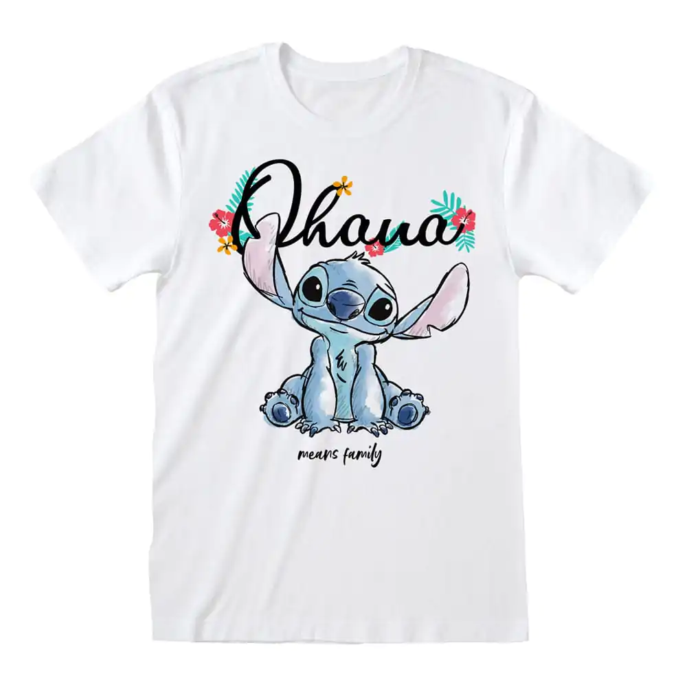 Lilo & Stitch tričko Ohana Means Family biela fotografija izdelka