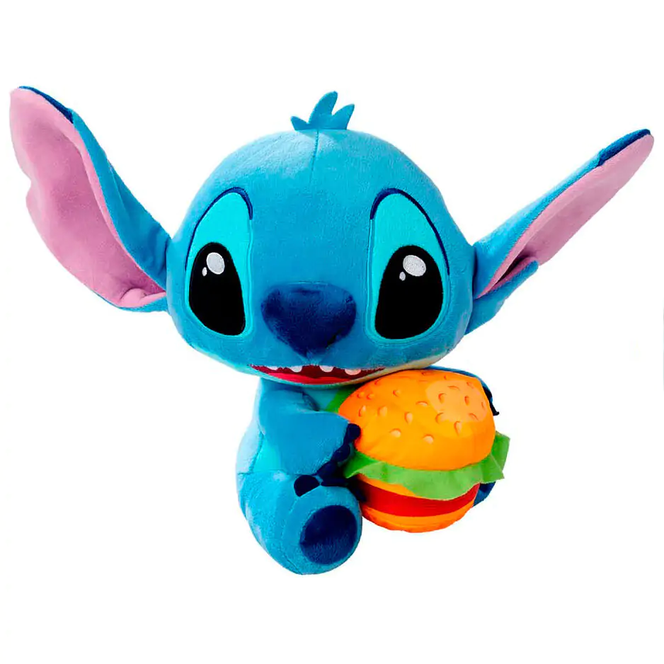 Lilo & Stitch Plišasta Figurica Stitch s Hamburgerjem 25 cm fotografija izdelka