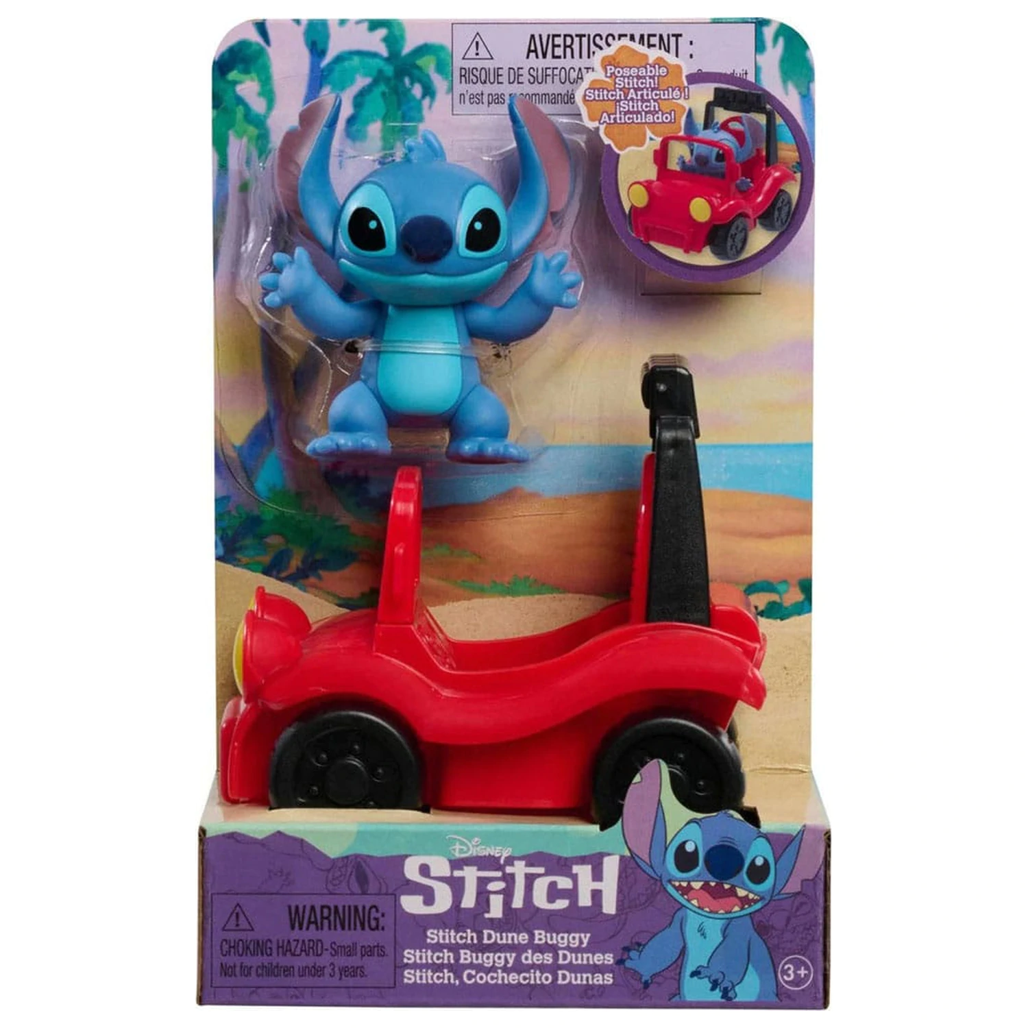 Lilo & Stitch Mini figura komplet za igranje Stitch in beach buggy 7,5 cm fotografija izdelka