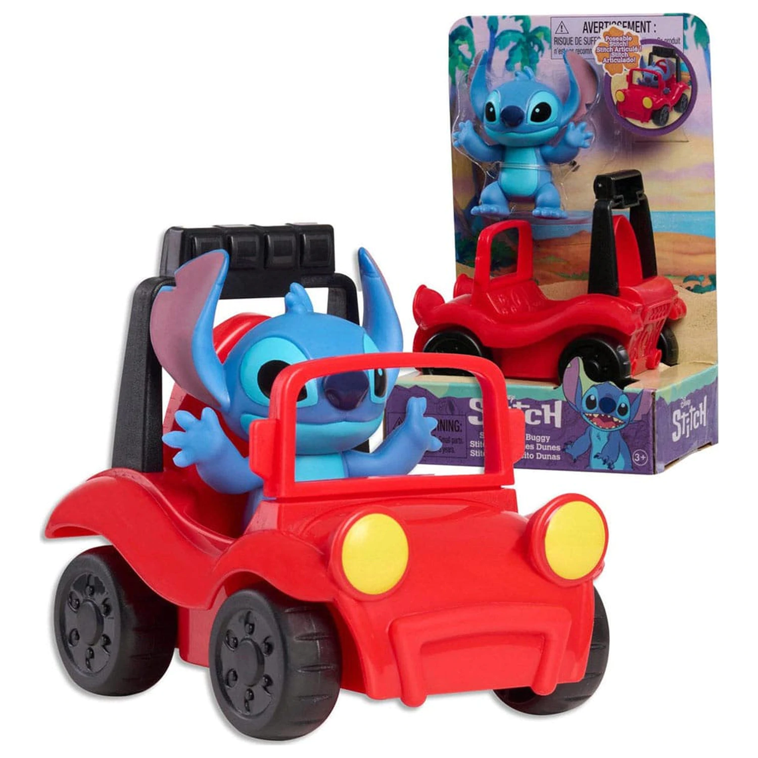 Lilo & Stitch Mini figura komplet za igranje Stitch in beach buggy 7,5 cm fotografija izdelka