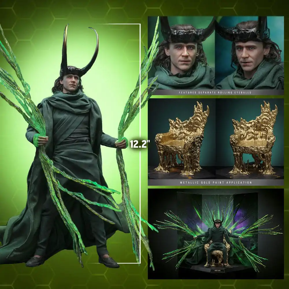 Loki DX Akcijska Figura 1/6 God Loki Artisan Edition Hot Toys Exclusive 31 cm fotografija izdelka