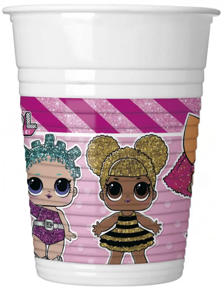 LOL Surprise Glitterati plastični kozarci 8-paket 200 ml fotografija izdelka