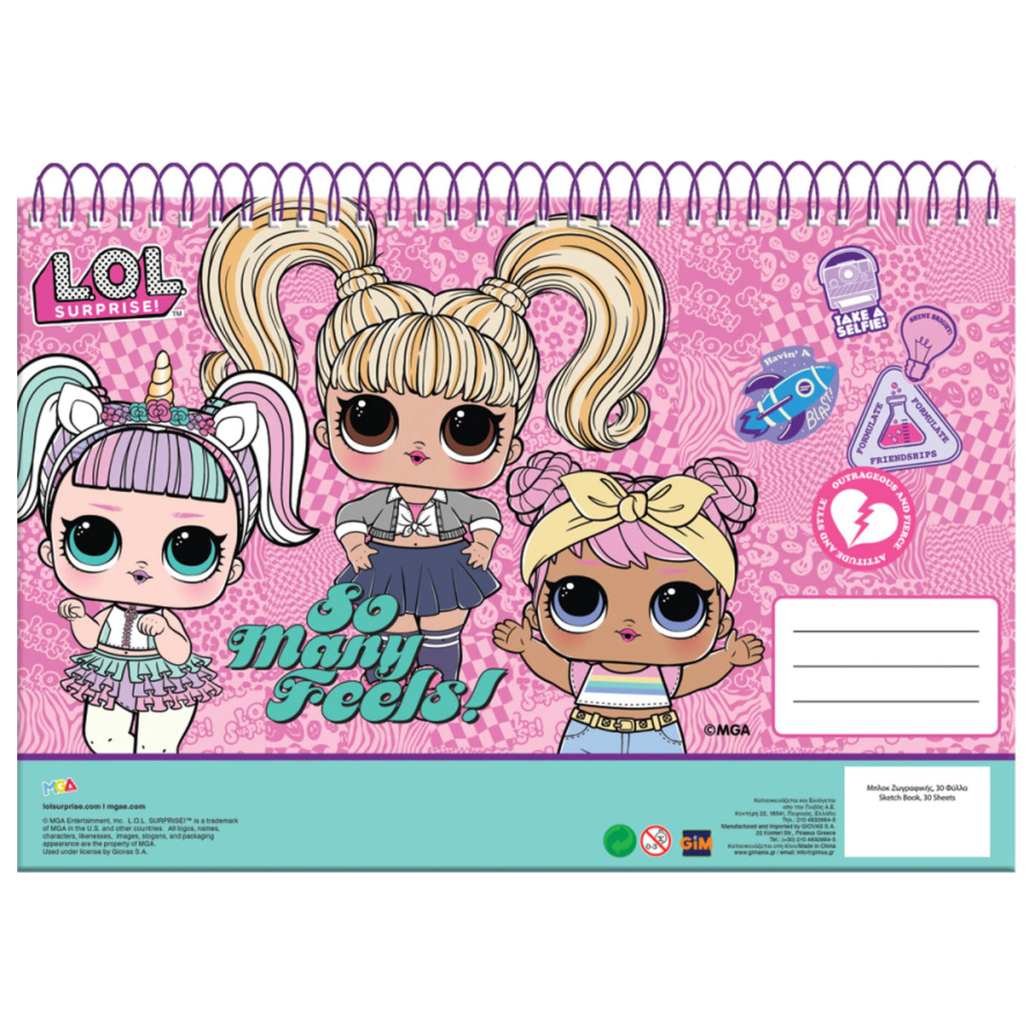 LOL Surprise Many Feels A/4 spiralni skicirni blok, 30 listov fotografija izdelka