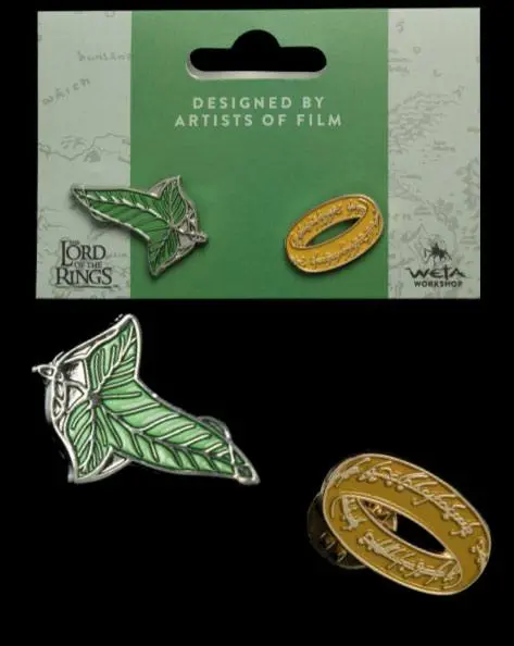 Lord of the Rings Collectors Značke 2-Pack Elfen Leaf & One Ring fotografija izdelka