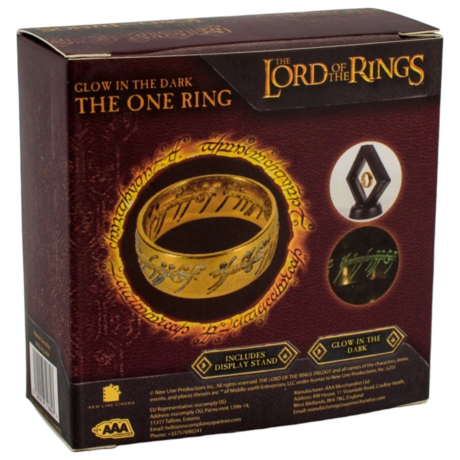 Lord of the Rings replika Enega prstana, ki sveti v temi fotografija izdelka