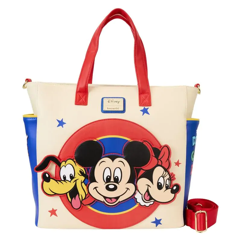 Loungefly Disney Classic Mickey and Friends konvertibilna nahrbtnik tote torba fotografija izdelka