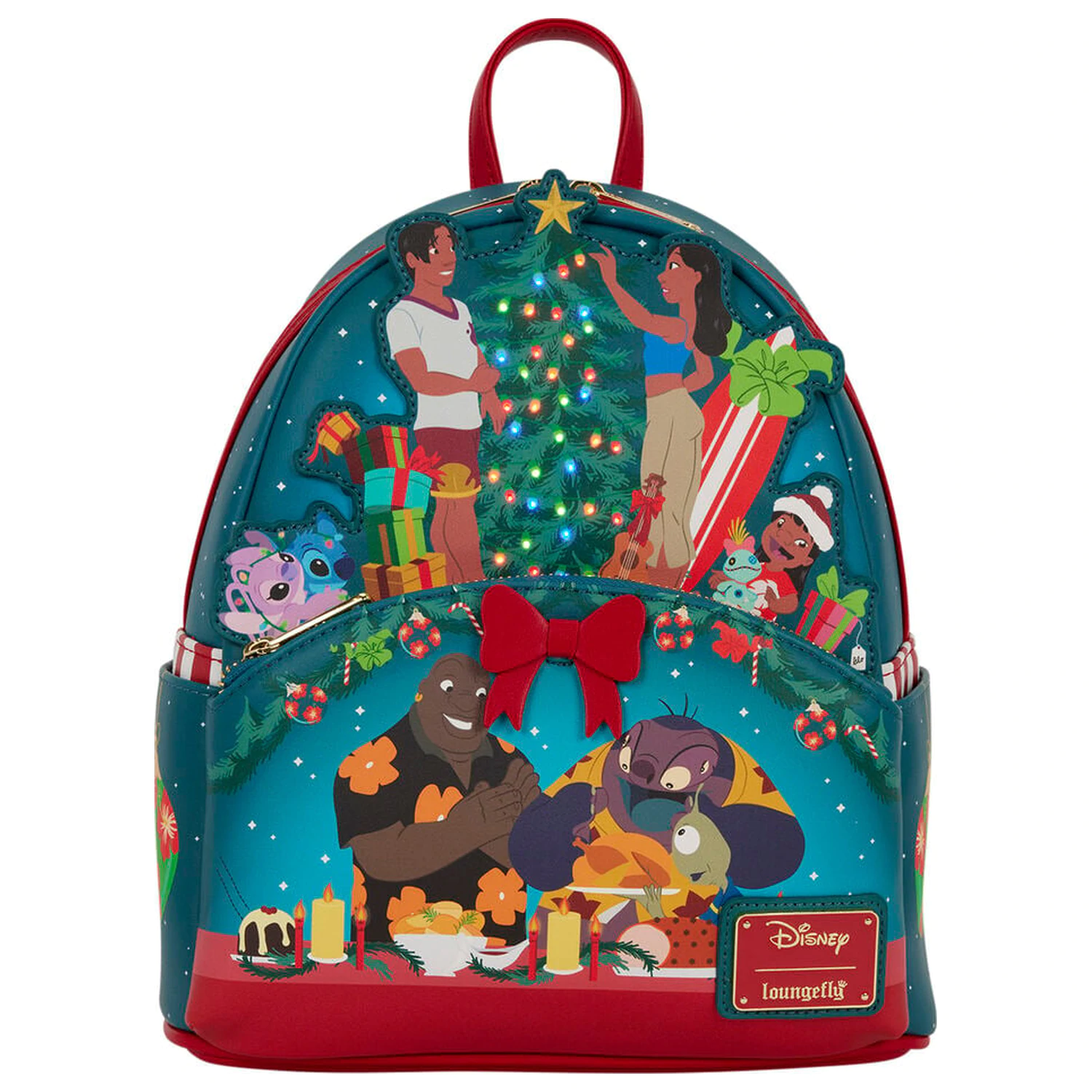 Loungefly Disney Lilo & Stitch Holiday Stitch nahrbtnik 26 cm fotografija izdelka