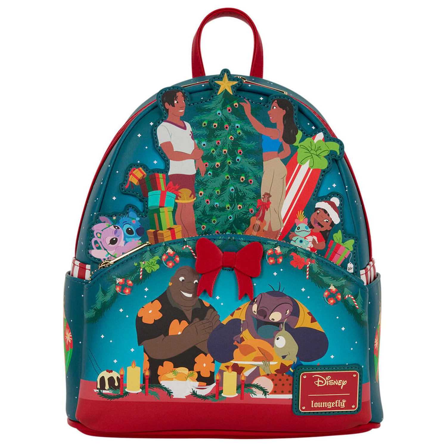 Loungefly Disney Lilo & Stitch Holiday Stitch nahrbtnik 26 cm fotografija izdelka