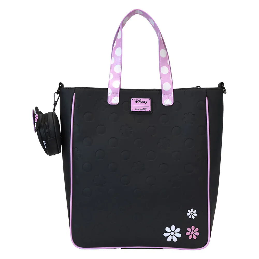 Loungefly Disney Minnie Floral Rock the Dots tote torba s kovinsko denarnico fotografija izdelka