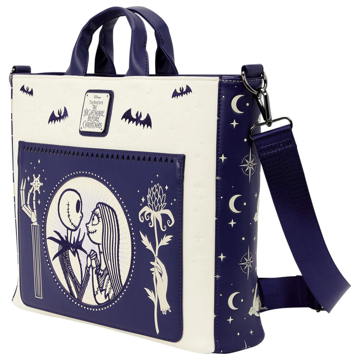 Loungefly Disney Nightmare Before Christmas Jack Skellington & Sally nočni nahrbtnik torba fotografija izdelka