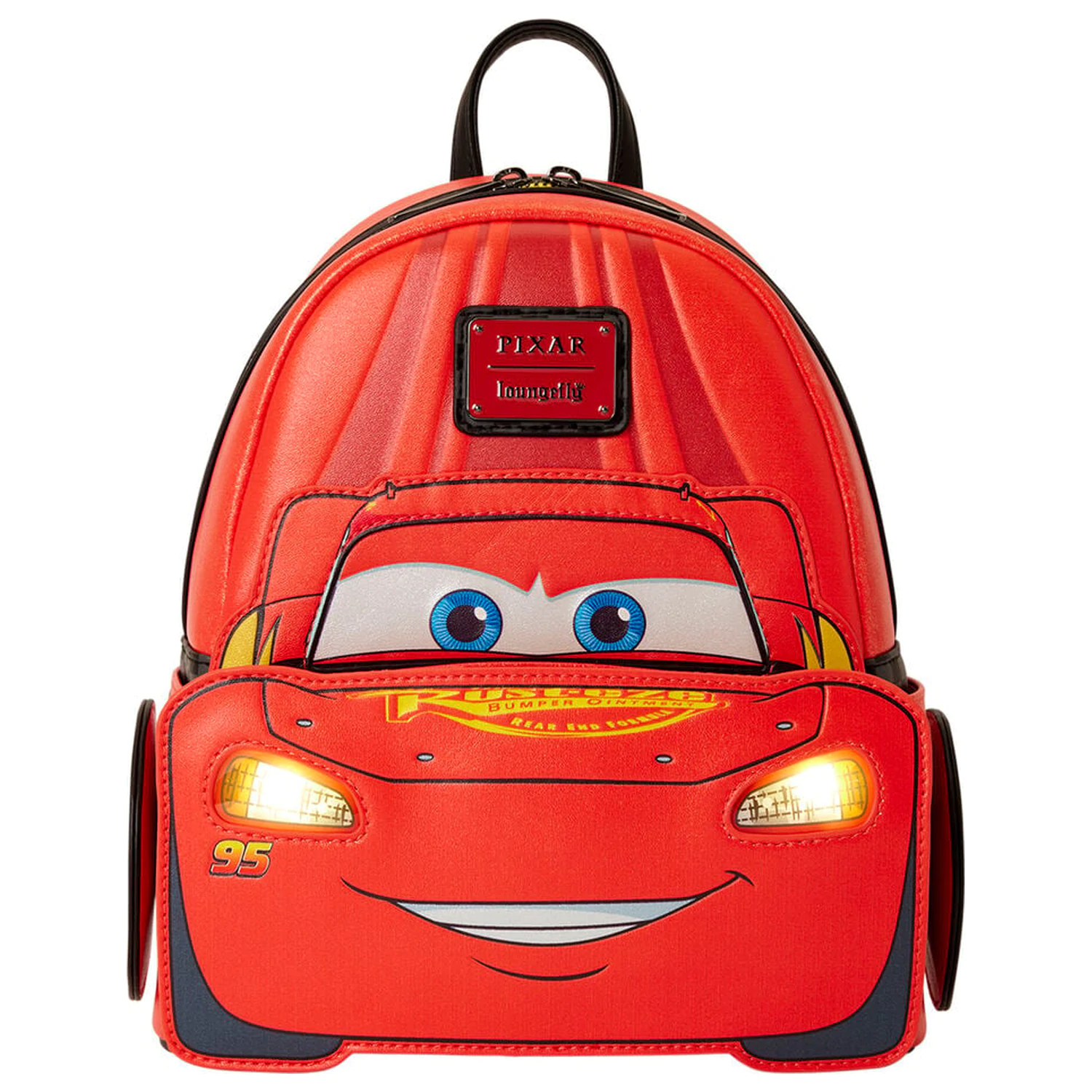 Loungefly Disney Pixar Cars 20th Anniversary Lightning McQueen Metallic Light-Up nahrbtnik 26cm fotografija izdelka