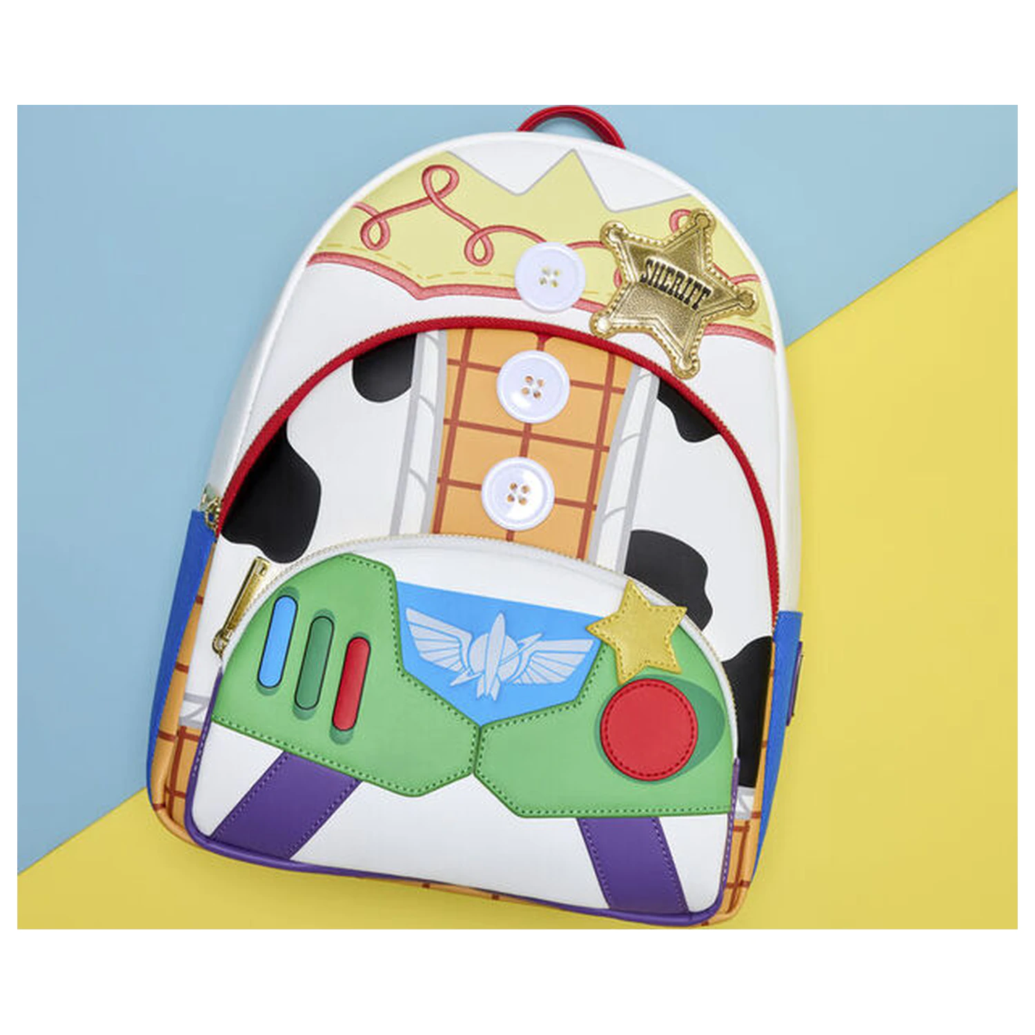Loungefly Disney Pixar Toy Story 5 Jessie, Woody & Buzz Lightyear nahrbtnik 31cm fotografija izdelka