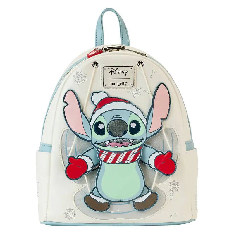 Loungefly Disney Stitch Holiday Snow Angel bleščeč nahrbtnik 26cm fotografija izdelka