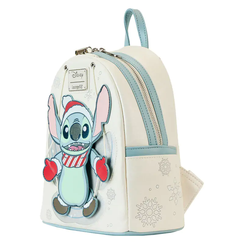 Loungefly Disney Stitch Holiday Snow Angel bleščeč nahrbtnik 26cm fotografija izdelka
