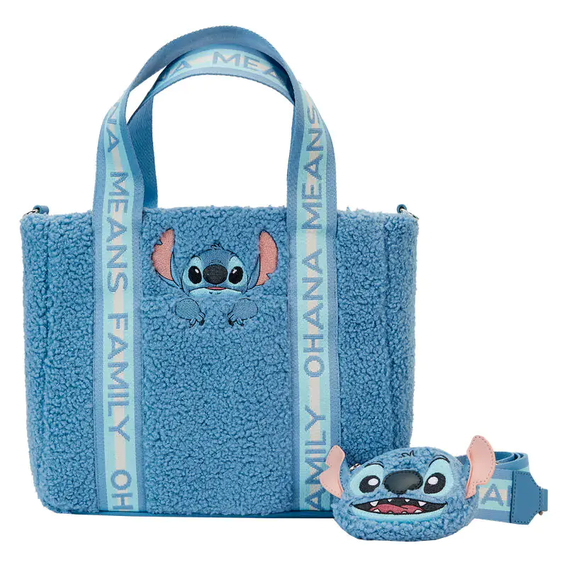 Loungefly Disney Stitch plišasta tote bag s coin bag fotografija izdelka