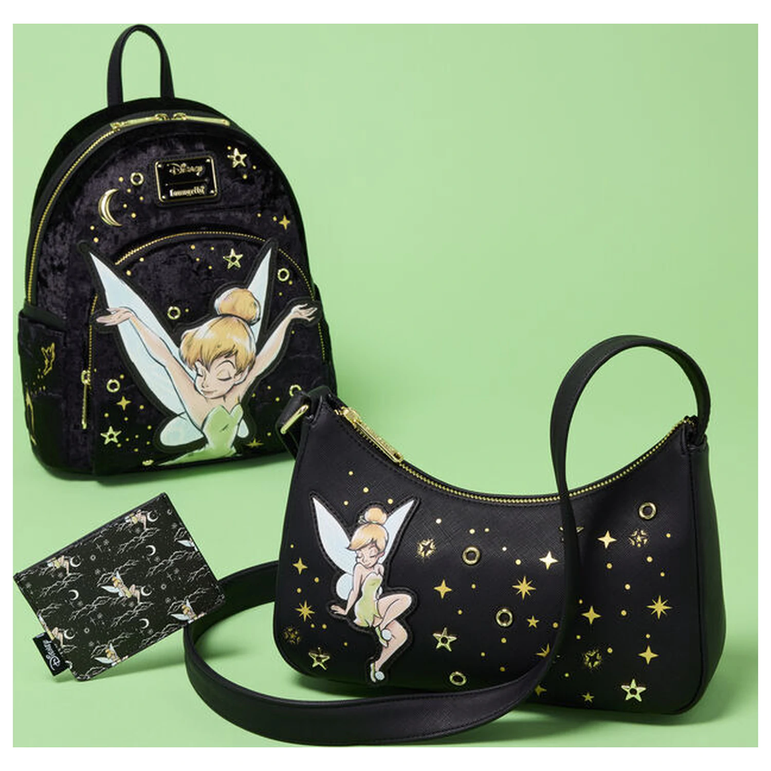 Loungefly Disney Tinker Bell Pixie Dust žametni nahrbtnik 26 cm fotografija izdelka