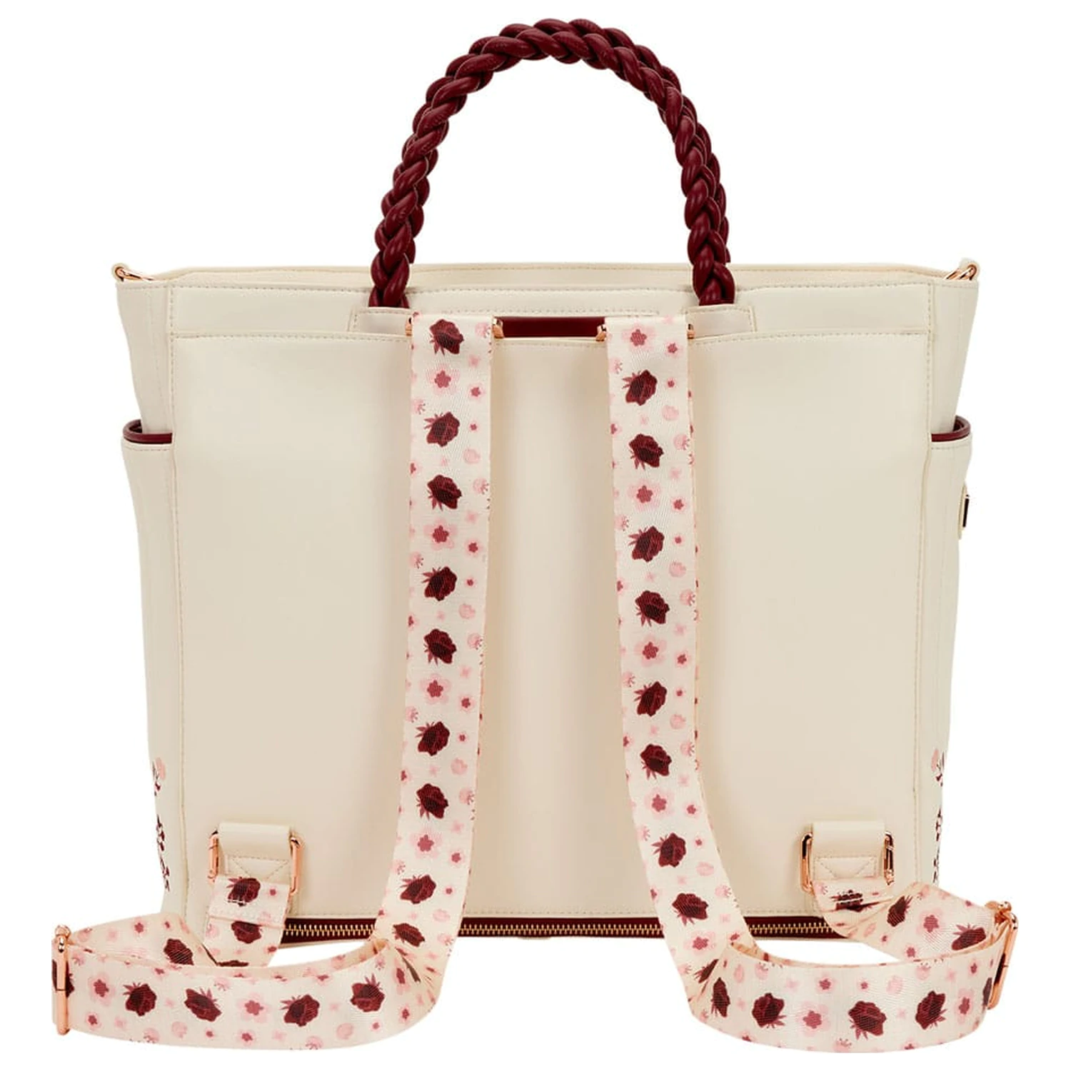 Loungefly Crossbody torba figuralna krem in rdeča cvetlična fotografija izdelka