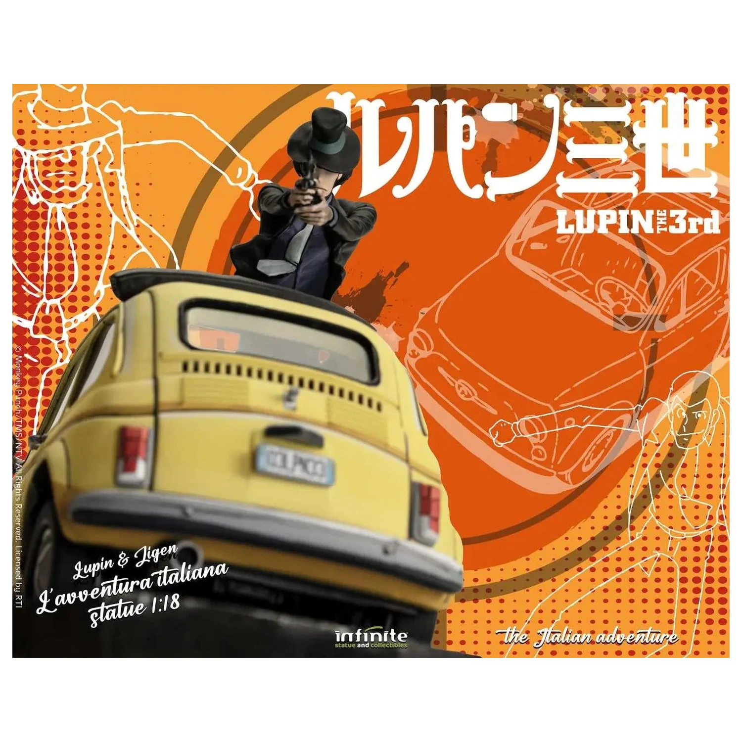 Lupin the 3rd The Italian Adventure Lupin Jigen Kip 1/18 14 cm fotografija izdelka