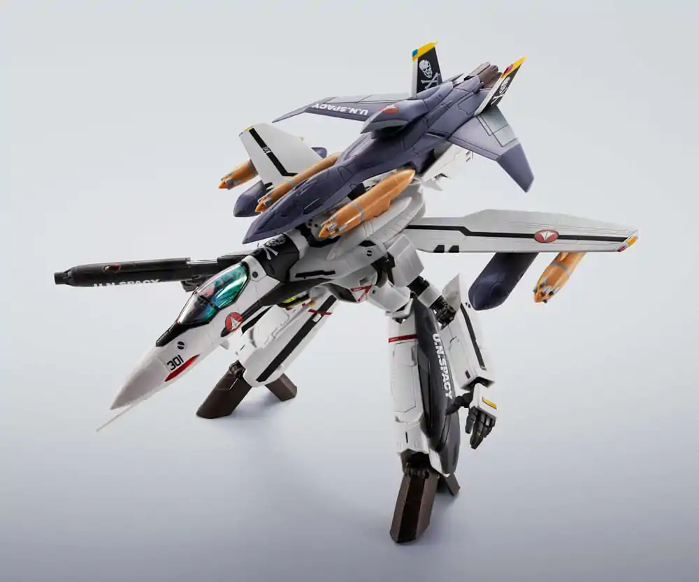 Macross 7 Hi-Metal R akcijska figura VF-0S Phoenix (Roy Focker Use) & QF-2200D-B Ghost komplet 14 cm fotografija izdelka