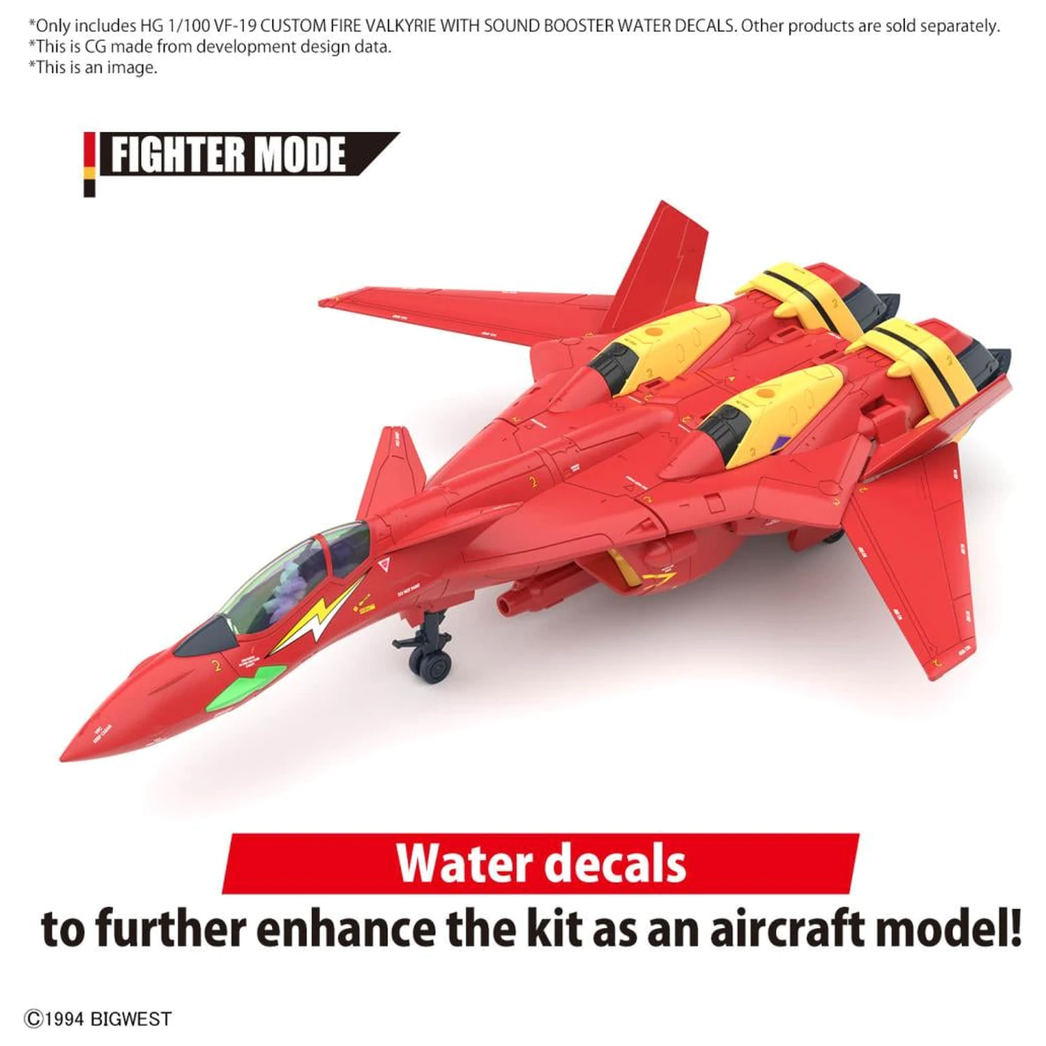 Macross HG 1/100 VF-19 Custom Fire Valkyrie nalepke za vodo Model Kit fotografija izdelka