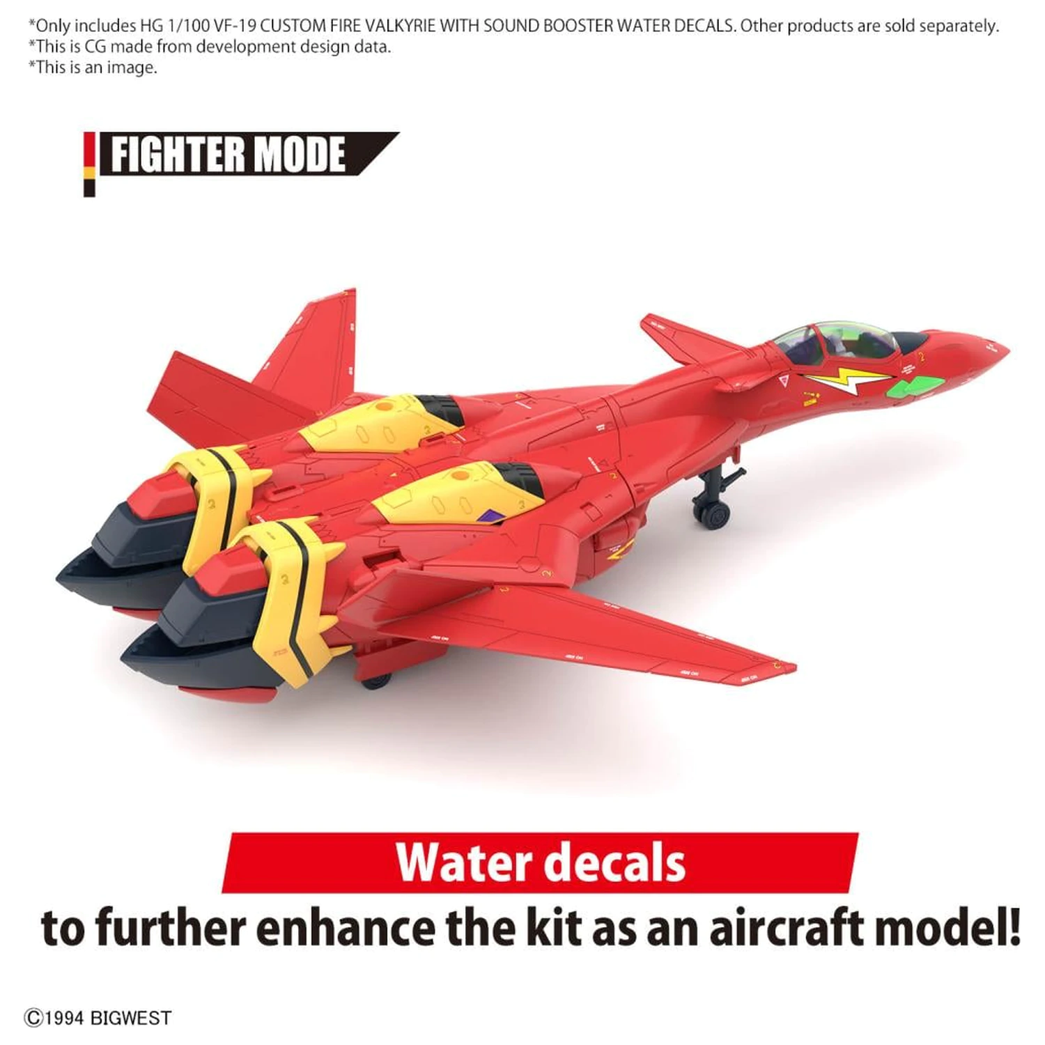 Macross HG 1/100 VF-19 Custom Fire Valkyrie nalepke za vodo Model Kit fotografija izdelka