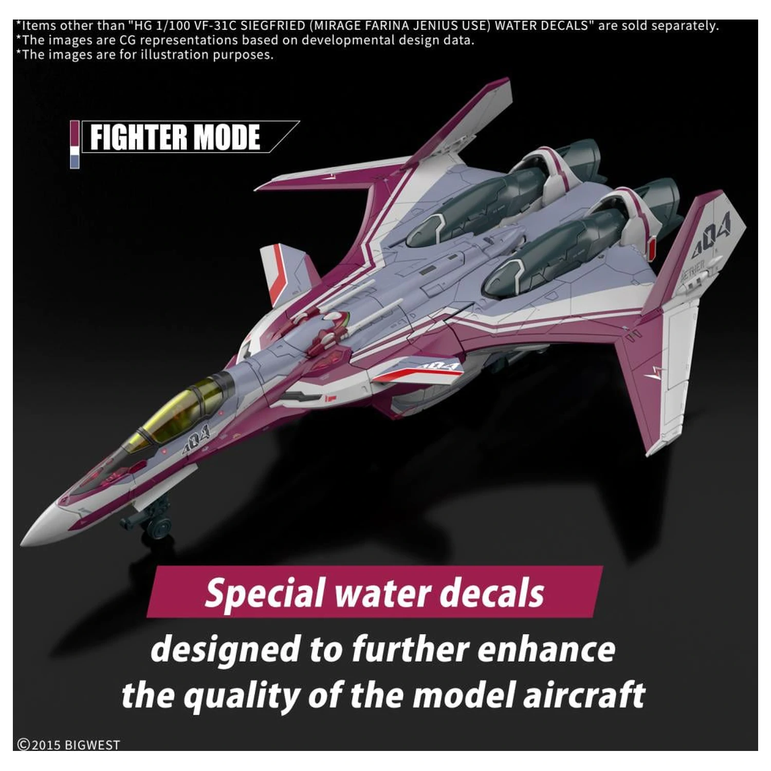 MACROSS HG 1/100 VF-31C Siegfried (Farina Jenius) nalepke komplet modela fotografija izdelka