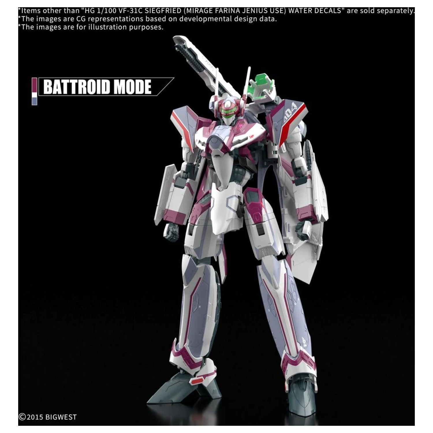 MACROSS HG 1/100 VF-31C Siegfried (Farina Jenius) nalepke komplet modela fotografija izdelka