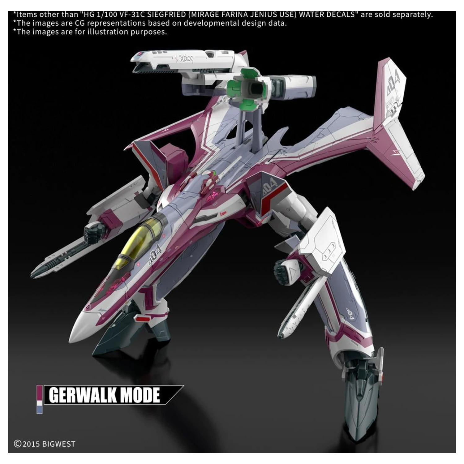 MACROSS HG 1/100 VF-31C Siegfried (Farina Jenius) nalepke komplet modela fotografija izdelka
