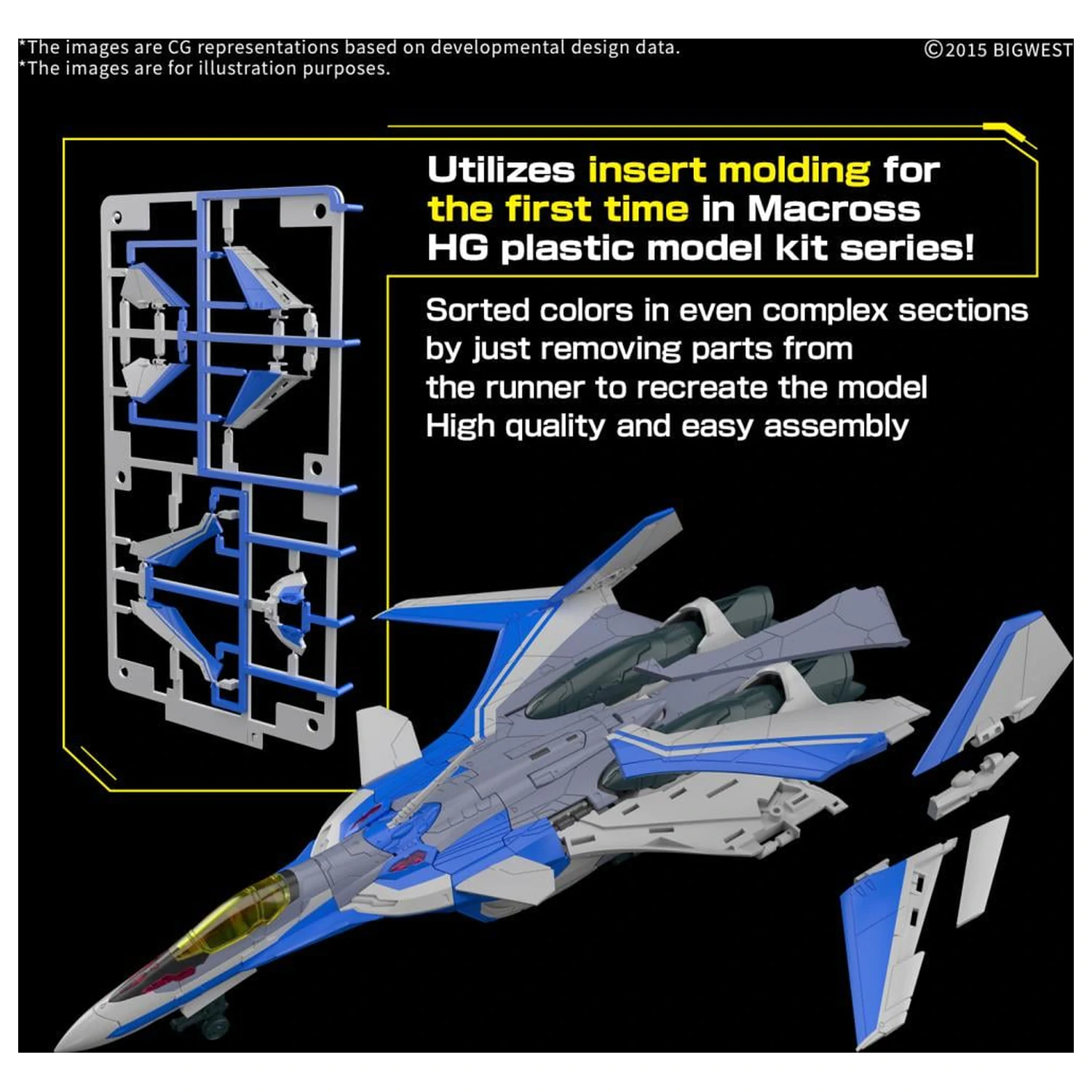 Macross HG 1/100 VF-31J Siegfried (Hayate Immelmann Uporaba) komplet modela fotografija izdelka