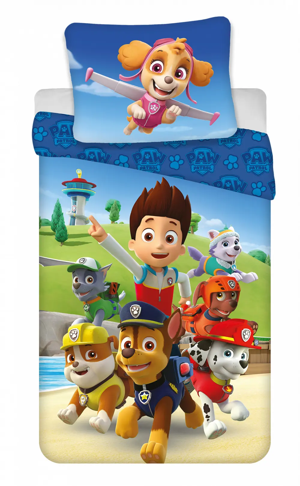 PAW Patrol komplet prevlek za odejo 140x200cm, 70x90cm mikrovlakna fotografija izdelka
