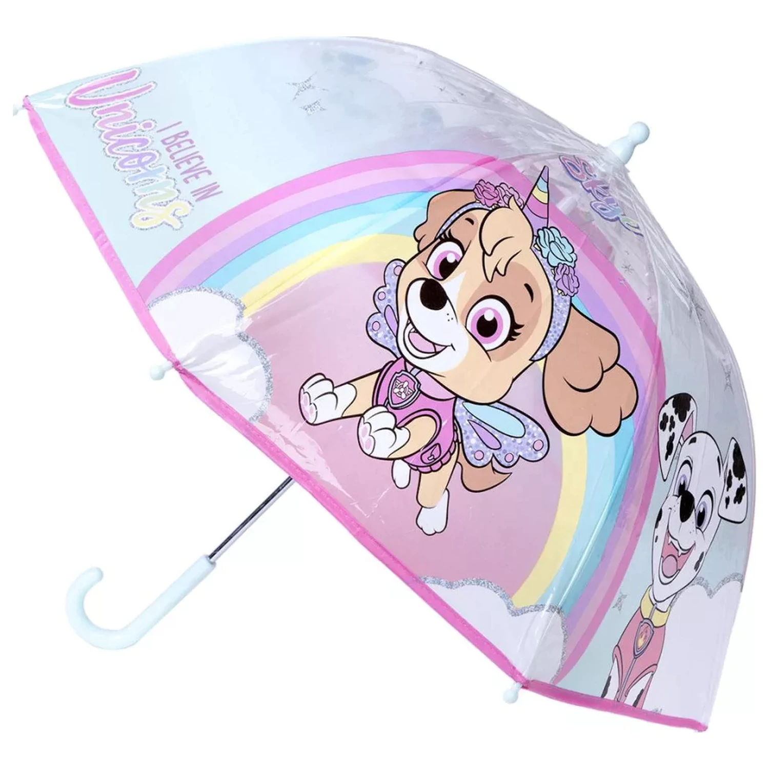 Paw Patrol Believe in Unicorns otroški prozorni dežnik fotografija izdelka