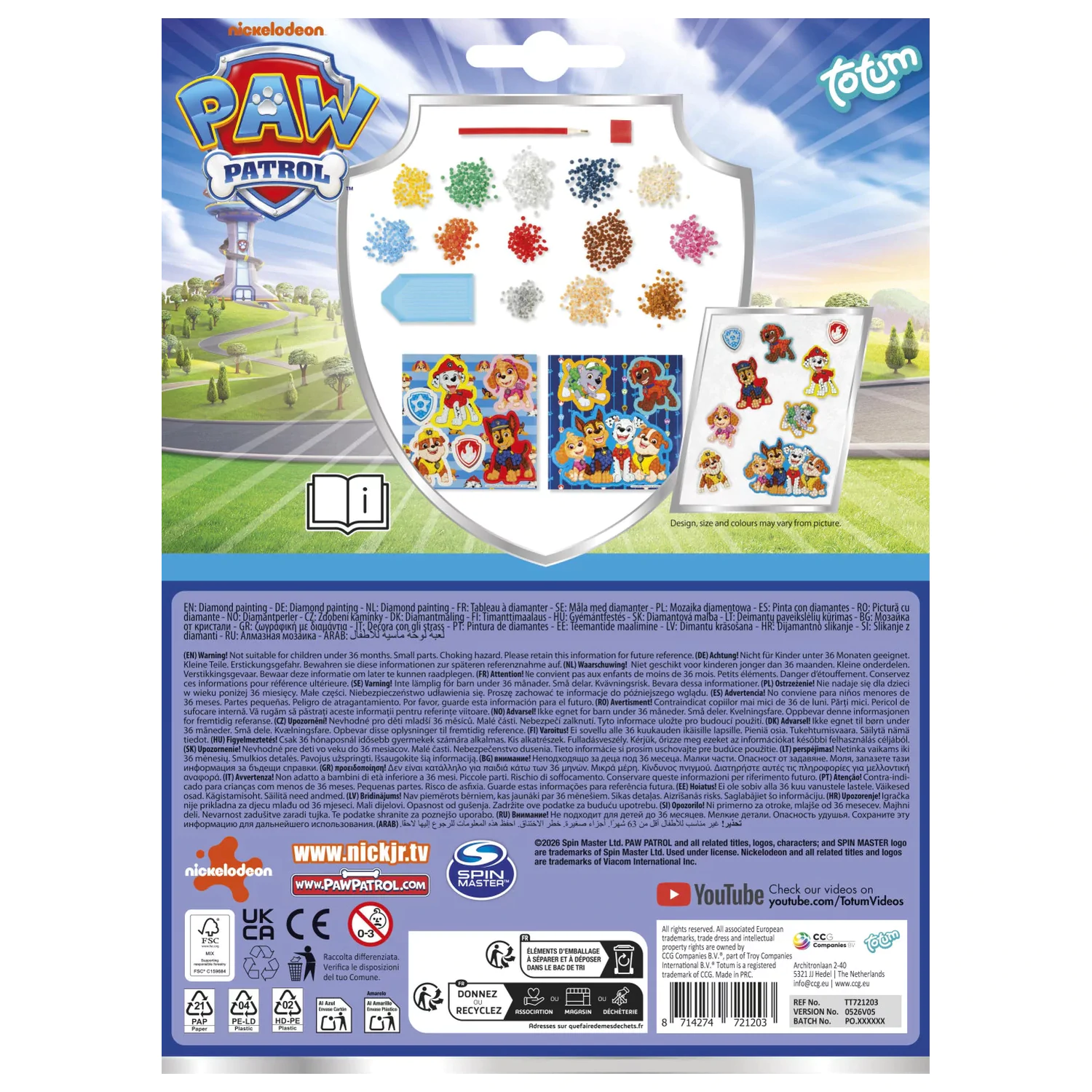 Paw Patrol Best Team diamond painting nalepke, 9-paket fotografija izdelka