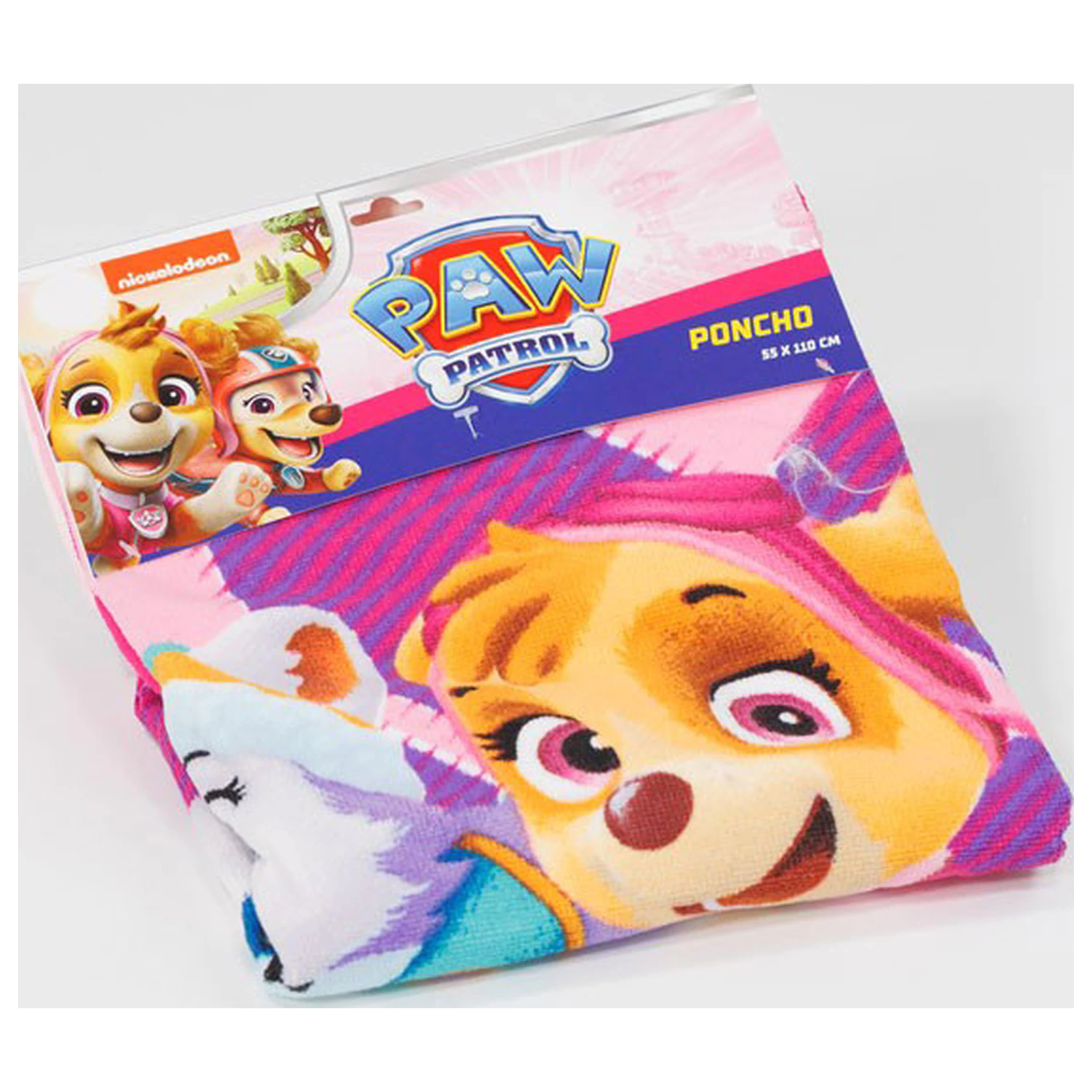 Paw Patrol Call the Girls kopalni pončo brisača za plažo 55x110 cm fotografija izdelka