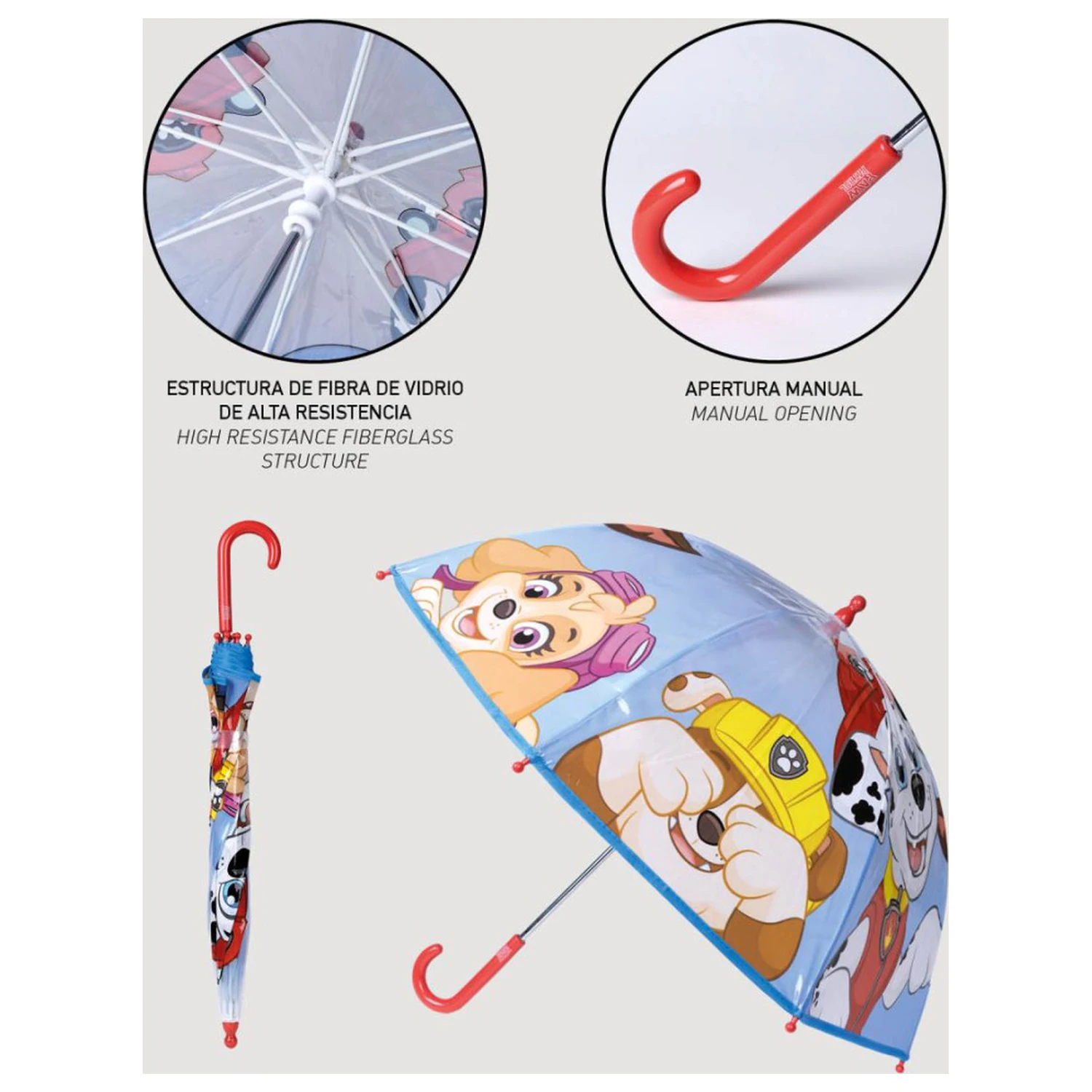 Paw Patrol zabaven prozoren dežnik za otroke Ø71 cm fotografija izdelka