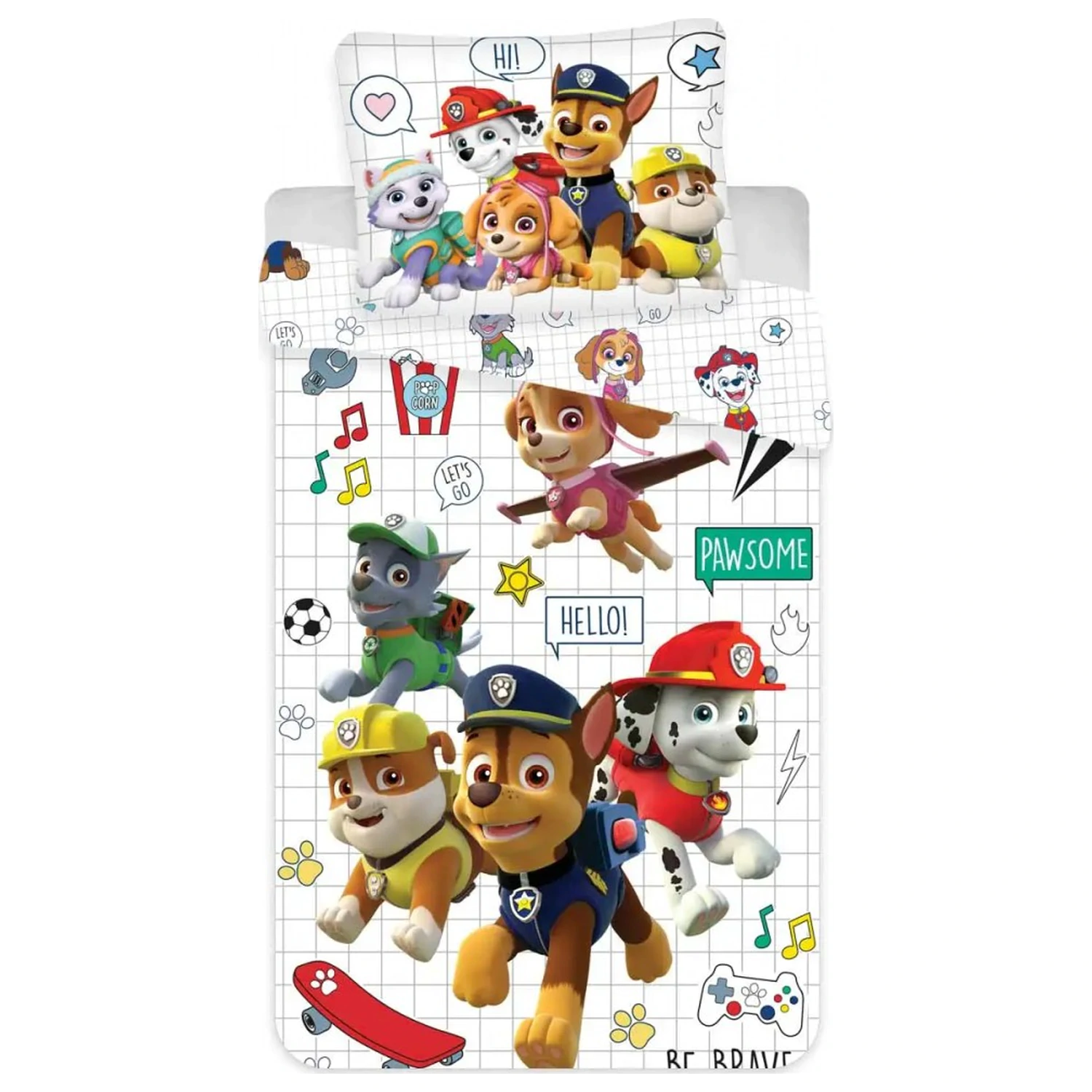 Paw Patrol Grid otroška, predšolska prevleka za odejo fotografija izdelka