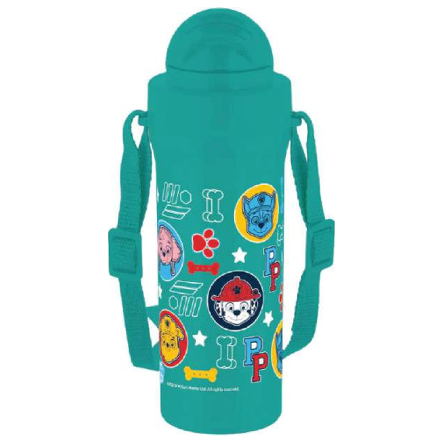 Paw Patrol Heads plastična steklenička za vodo s slamico in obešalnikom, 350 ml fotografija izdelka