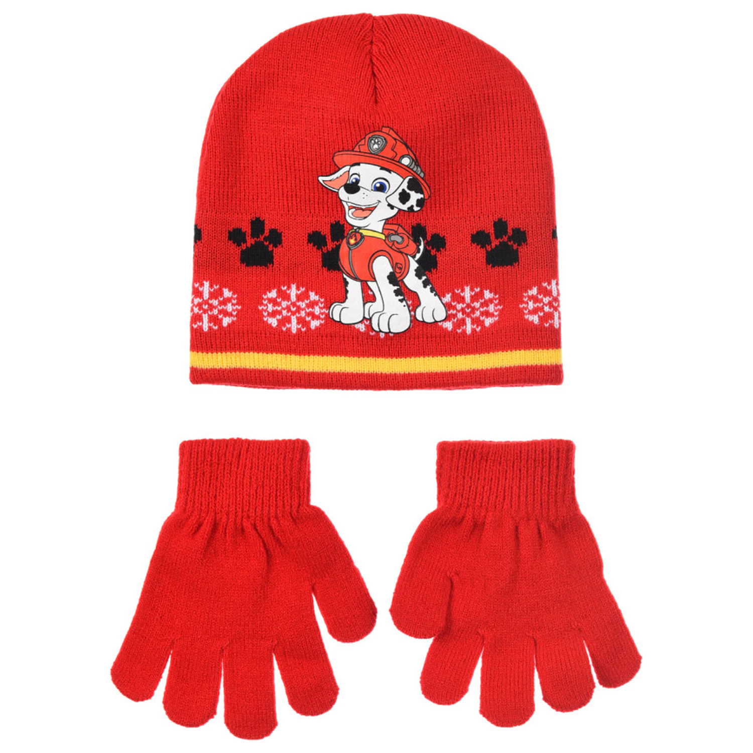 Paw Patrol Marshall Rdeč otroški klobuk in komplet rokavic 54 cm fotografija izdelka