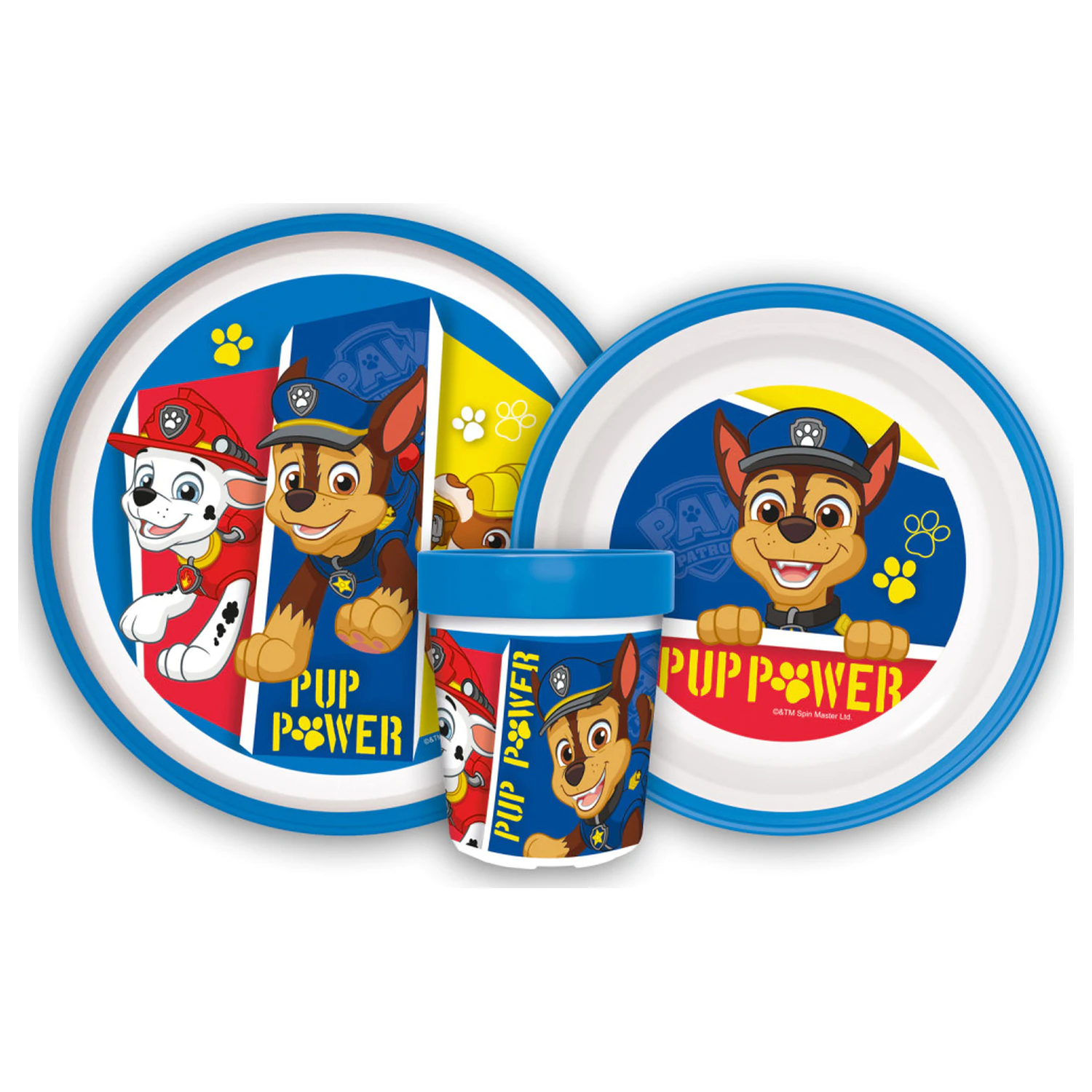 PAW Patrol Pup Power nedrseč jedilni set, mikrovalovni plastični set fotografija izdelka