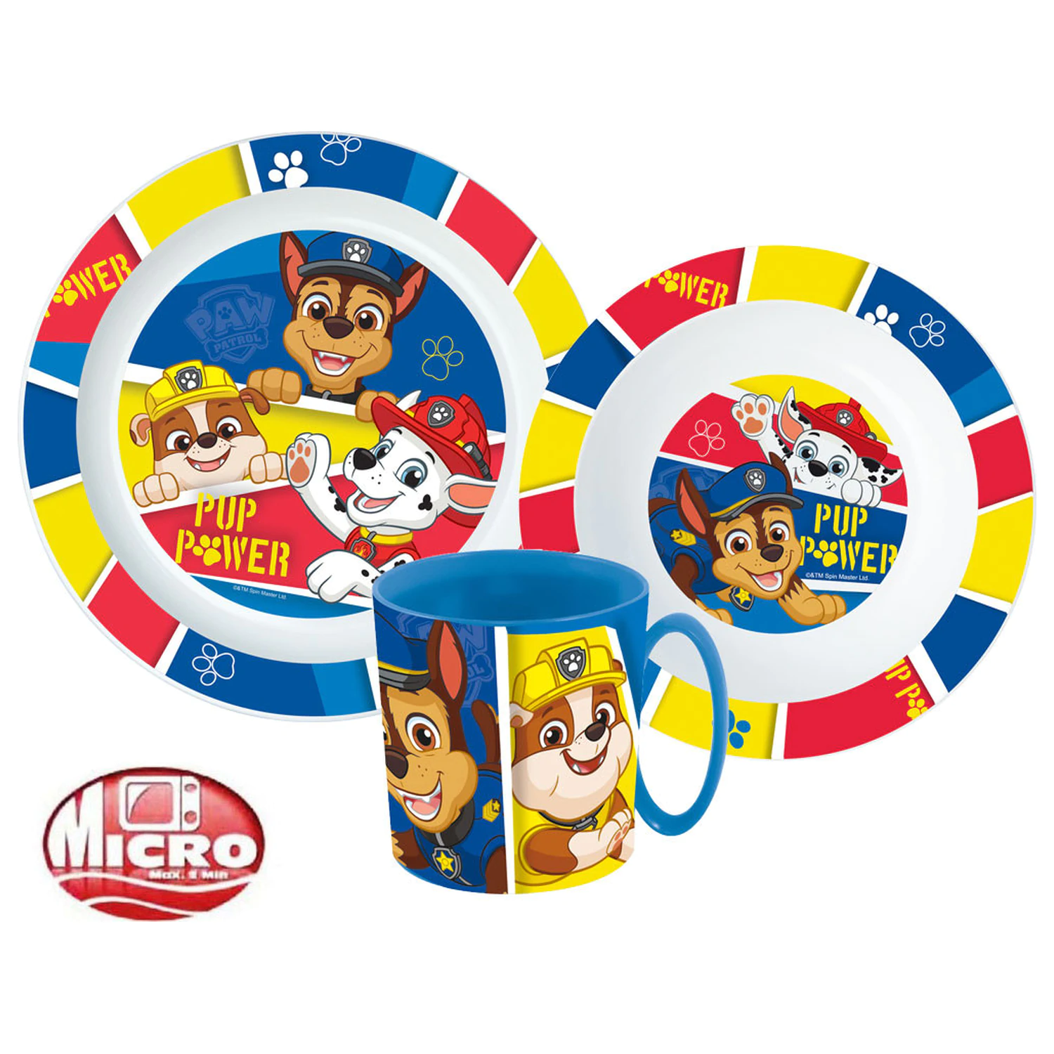 PAW Patrol Pup Power set posode, Micro Plastic set s skodelico fotografija izdelka