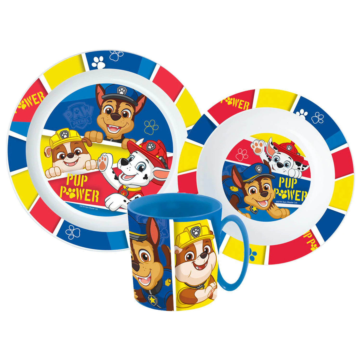 Paw Patrol Pup Power Jedilni Set, Mikro Plastični Set s skodelico 350 ml fotografija izdelka