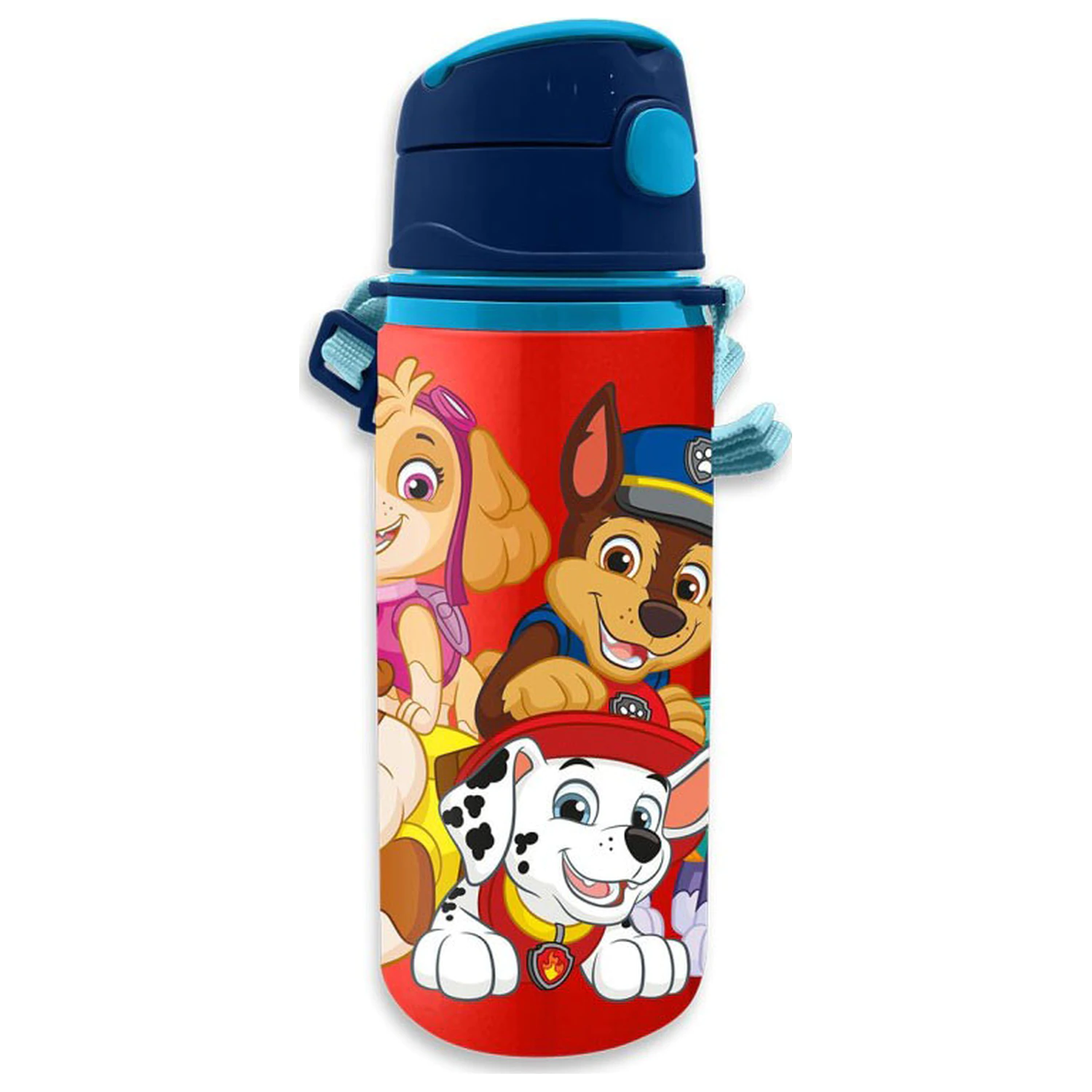 Paw Patrol Red aluminijasta slamica steklenička s kavljem 600 ml fotografija izdelka